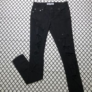 Hot Topic Ripped Black Denim Skinny Jeans <3